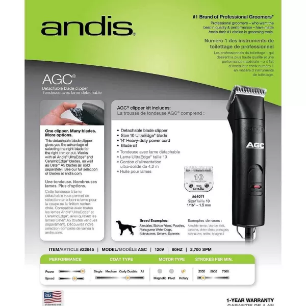 Best Sale Andis Agc Detachable Blade Clipper Clippers