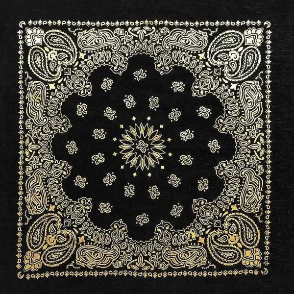 Discount Black Gold Metallic Bandana Bandanas