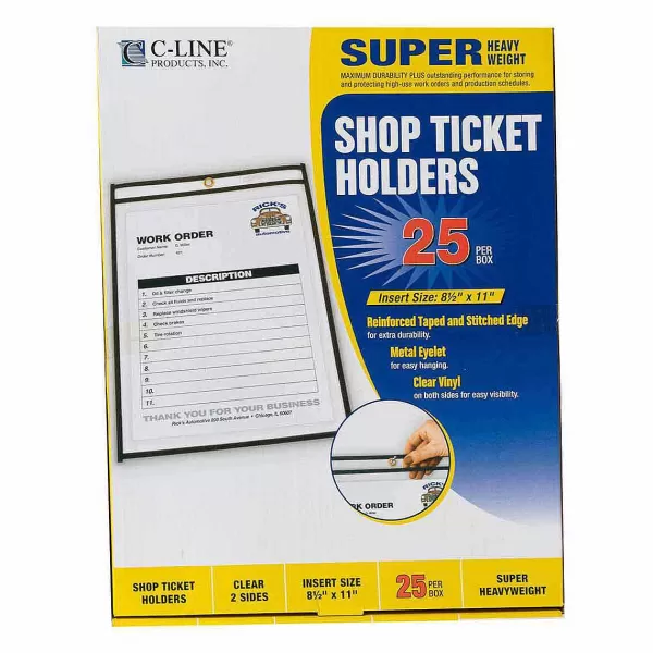 Best Sale C-Line Shop Plastic Ticket Holders - Box Of 25 Business Supplies