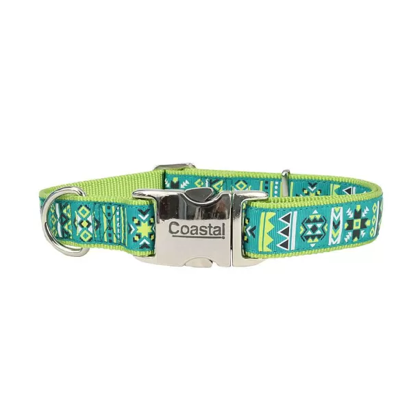 Clearance Coastal Ribbon Adjustable Dog Collar With Metal Buckle Collars