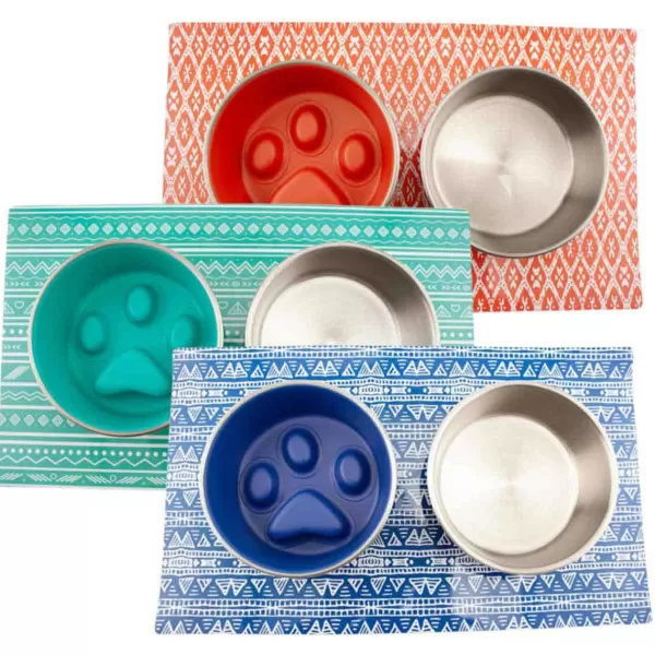 Online Dawgee Dine Bundle: Dining Mat & Magnetic Stay-On Bowls Dishes & Bowls