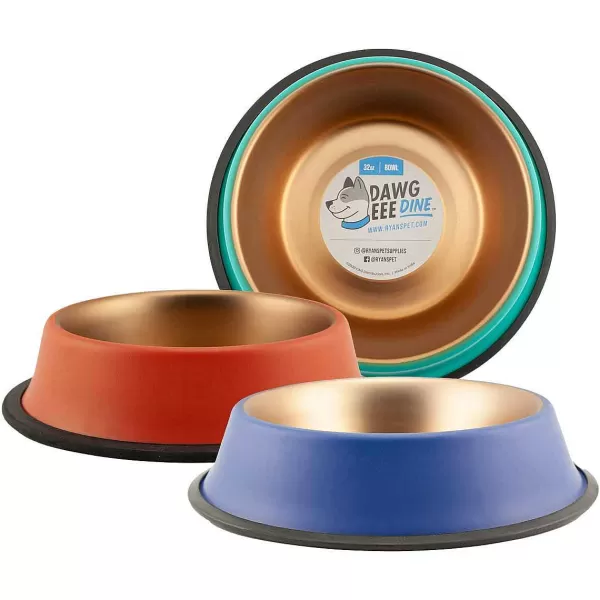 Fashion Dawgeee Dine Non-Skid Dog Bowl Dishes & Bowls