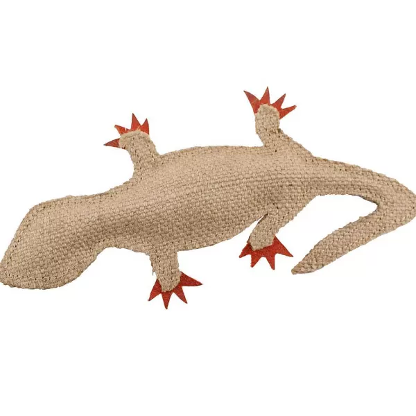 Sale Dawgeee Play Flat Suede & Canvas Coral Lizard Dog Toy - 9" Dog Toys