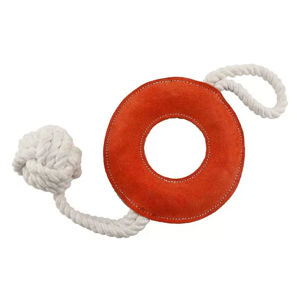 Cheap Dawgeee Play Suede Donut Rope Handle & Ball 18" Dog Toy Dog Toys