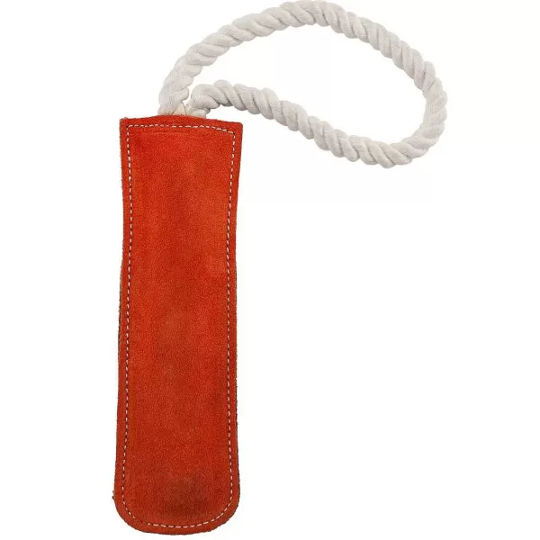 Store Dawgeee Play Suede Leather Baton With Rope Dog Toy - 15" Dog Toys