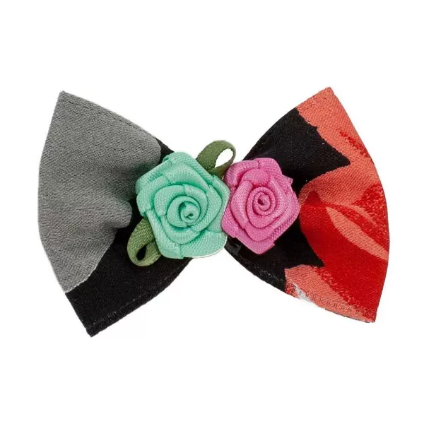 Clearance Fancy Finishes Designer Satin Bows With Double Rose - 24Ct Bows