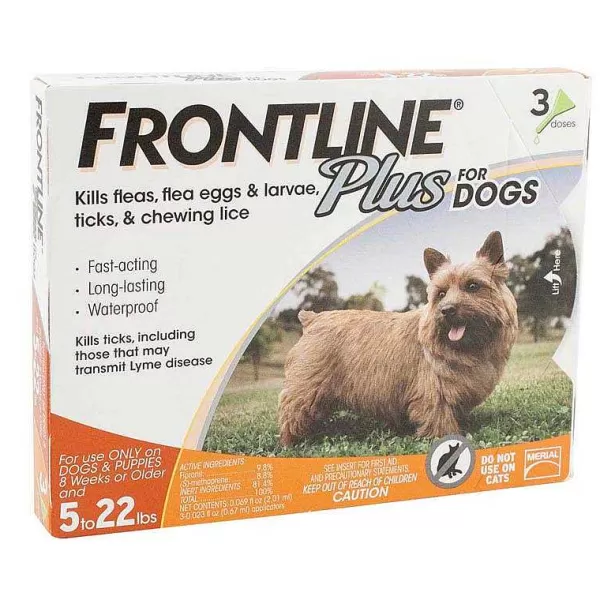 Outlet Frontline Plus Orange Flea Treatment Dogs 5-22 Lbs 3 Pack Flea & Tick