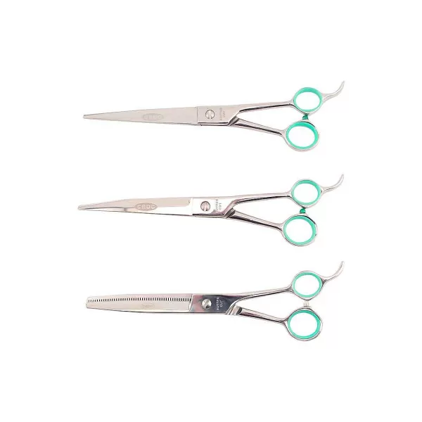 Hot Geib Crocodile 3 Piece Kit (8.5 St, 8.5 C, 48-Tooth Thinner) Grooming Shears