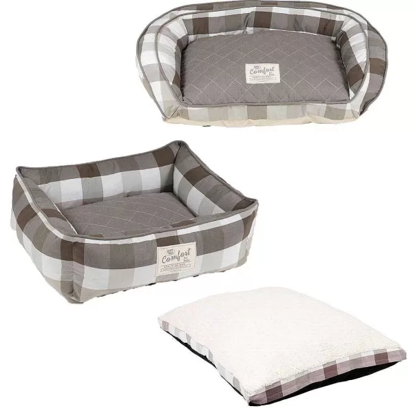 Best Happy Tails Plaid Cloud Bed Beds & Mats