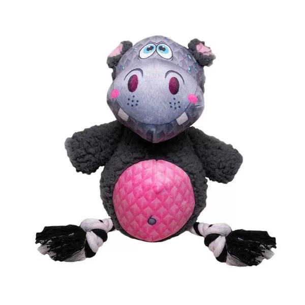 Shop Happy Tails Plush Hippo With Rope Arms Dog Toys