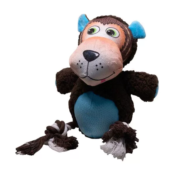 New Happy Tails Plush Monkey With Rope Legs Dog Toys