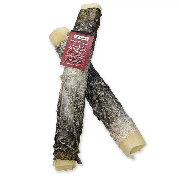 New Icelandic+ Beef Rolled Collagen Stick With Wrapped Fish Dog Treats