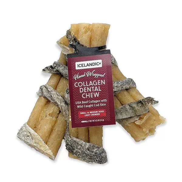 Online Icelandic+ Cod Skin Wrapped Beef Collagen Dental Chew Dental Care