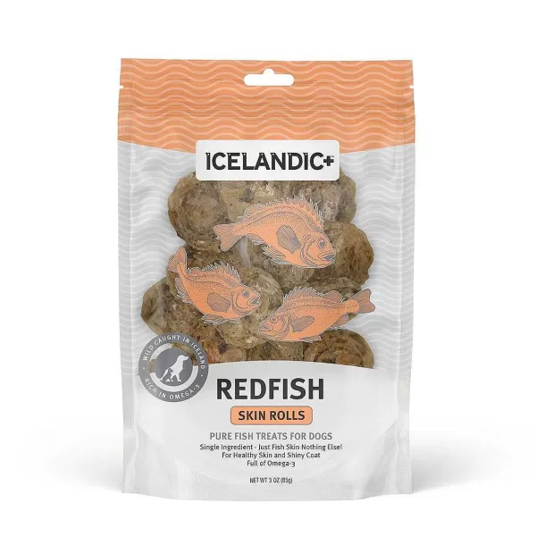 Online Icelandic+ Redfish Skin Rolls Dog Treats