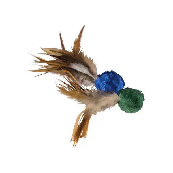 Discount Kong® Crinkle Ball With Feathers Cat Toy Cat Toys & Treats