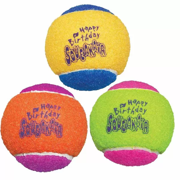 Sale Kong Happy Birthday Tennis Balls 3Pk Dog Toys