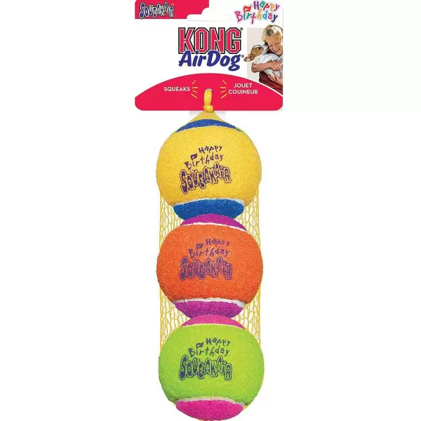 Sale Kong Happy Birthday Tennis Balls 3Pk Dog Toys