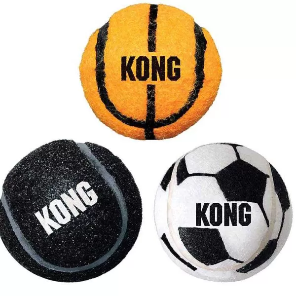 New Kong Sport Balls 2.5" Medium 3-Pack Dog Toys