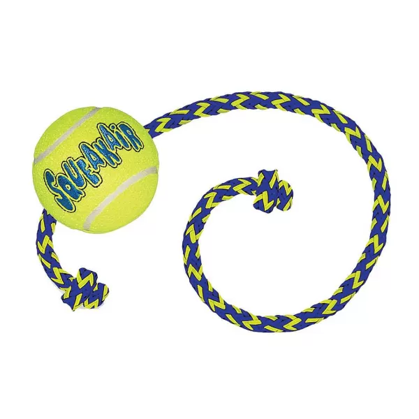 Outlet Kong Squeaker Ball With Rope - Medium Dog Toys