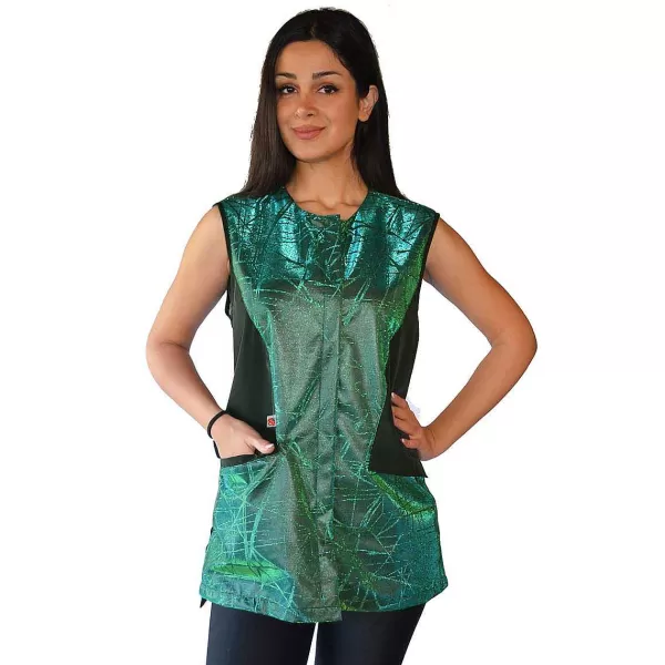 Best Sale Ladybird Line Women'S Green Sparkle Waterproof Grooming Vest Apparel