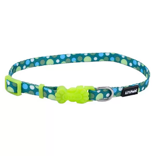 Outlet Li'L Pals Green Dot Dog Collar - Adjustable 6"-8" Collars