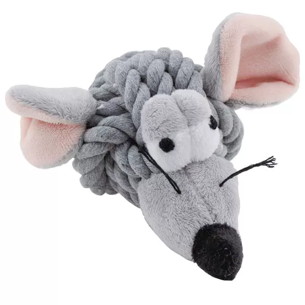 Cheap Multipet Rope Head Animal Mouse 4" Dog Toys