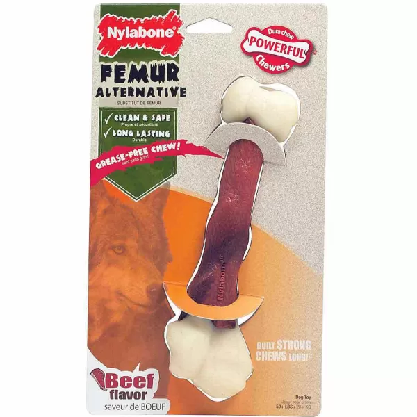 Hot Nylabone Dura Chew Wild Alternatives Femur Beef Large Dog Toys