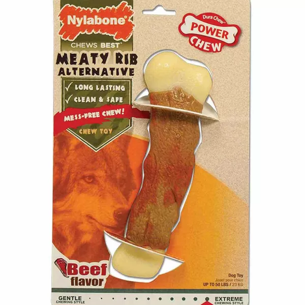 Discount Nylabone Dura Chew Wild Alternatives Rib Beef Dog Toys