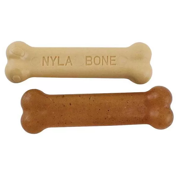 Hot Nylabone Puppy Twin Pack Petite Chicken & Peanut Butter Chew Dog Toys