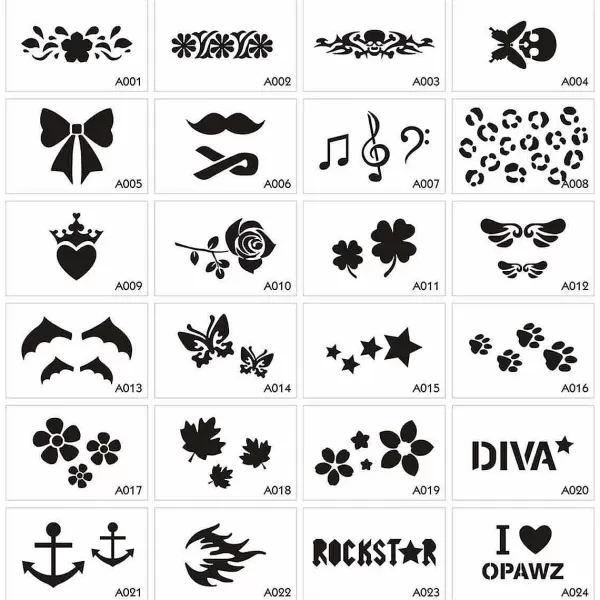 Flash Sale Opawz Tattoo Stencil Set Creative Grooming