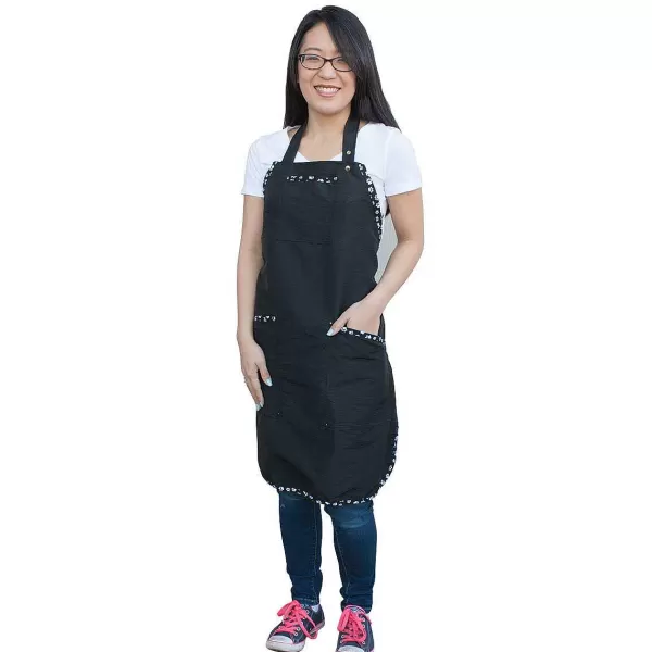 Sale Paw Brothers Black Apron With White Paw Print Trim Apparel