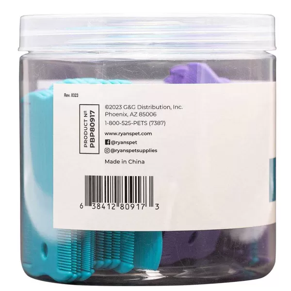 Flash Sale Paw Brothers Flea Comb 50Pcs/Tub Teal & Purple Grooming Tools