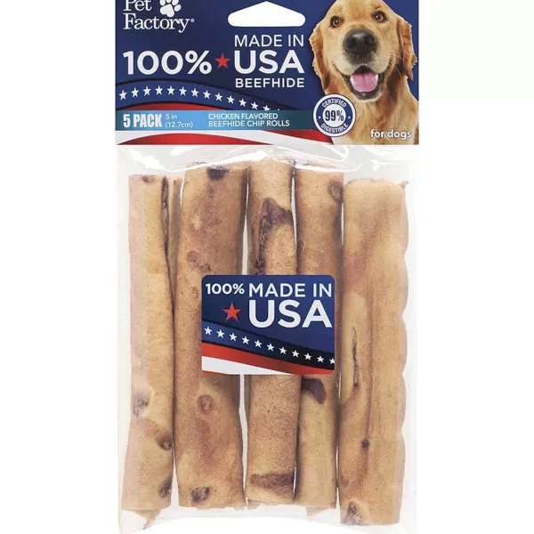 Flash Sale Pet Factory 5 Inch Chicken Rolls 5 Pack Dog Treats