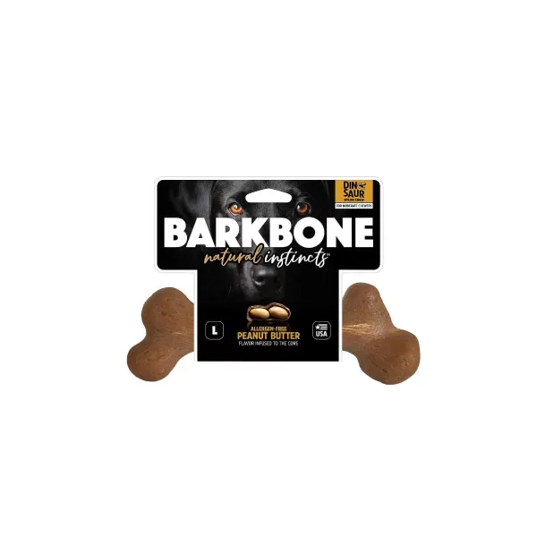 Shop Pet Qwerks Dinosaur Barkbone Nylon & Wood Bacon Dog Bone Dog Toys