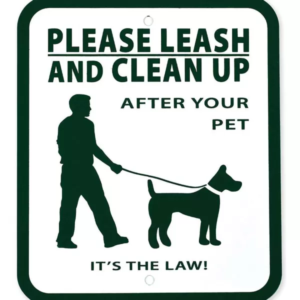 Discount Pet Waste Station Signs "Please Leash And Clean Up" Outdoor Products