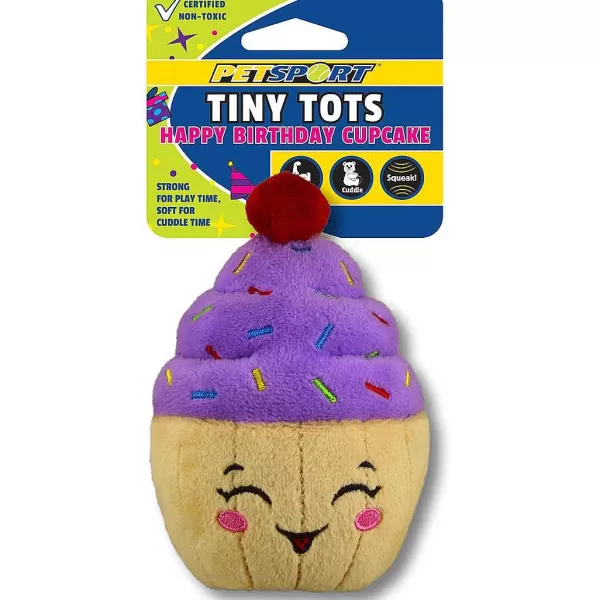 Store Petsport Tiny Tots Plush Happy Birthday Toy - Cupcake 4.5" Dog Toys