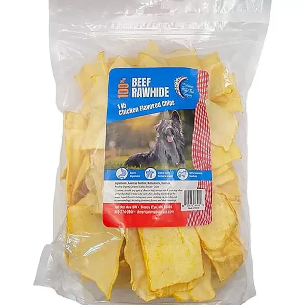 Best Rawhide Beef Chicken Flavored Chips - 1 Lbs Dog Treats