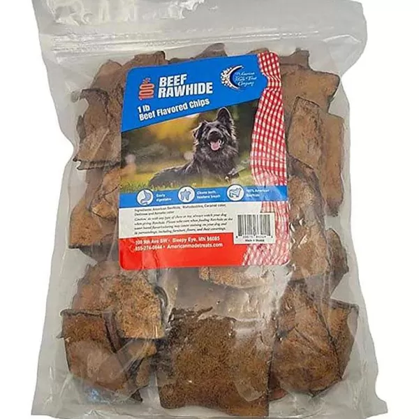 Discount Rawhide Beef Flavored Chips - 1 Lbs Dog Treats