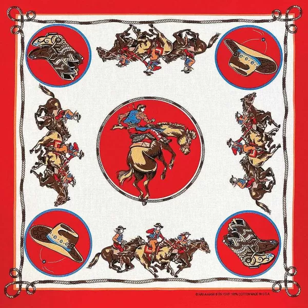 Best Sale Rodeo Cowboy Red Dog Bandana Bandanas