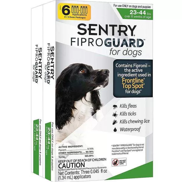 Hot Sentry Fiproguard Topical For Dogs Squeeze-On 23-44 Lbs 6 Count Flea & Tick