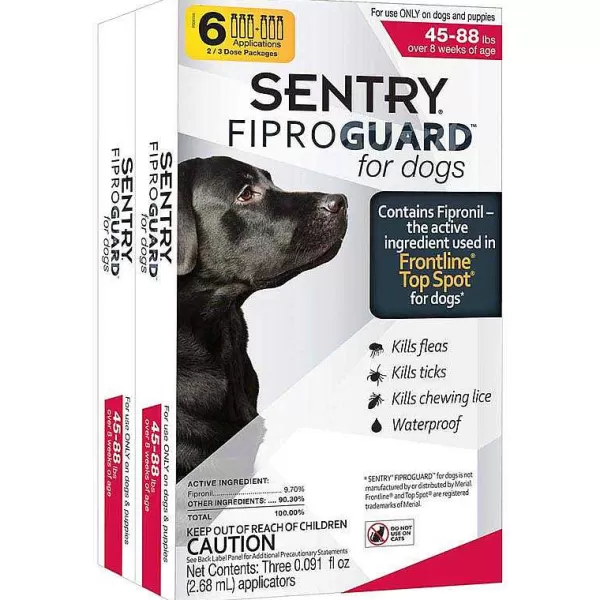 Flash Sale Sentry Fiproguard Topical For Dogs Squeeze-On 45-88 Lbs 6 Count Flea & Tick