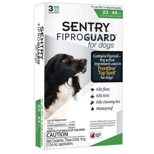 Best Sale Sentry Fiproguard Topical Squeeze-On For Dogs 23-44 Lbs 3 Count Flea & Tick