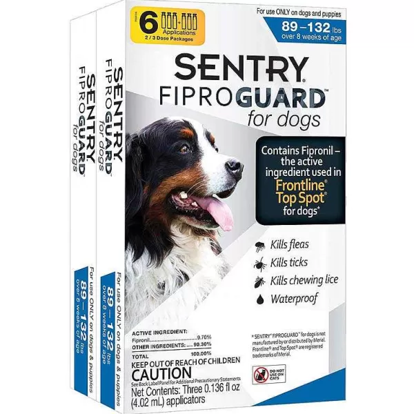 Best Sale Sentry Fiproguard Topical Squeeze-On For Dogs 89-132 Lbs 6 Count Flea & Tick