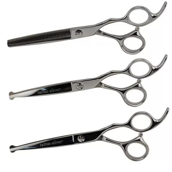 Best Sale Tattoo Silver 3 Shear Ball Tip Set Grooming Shears