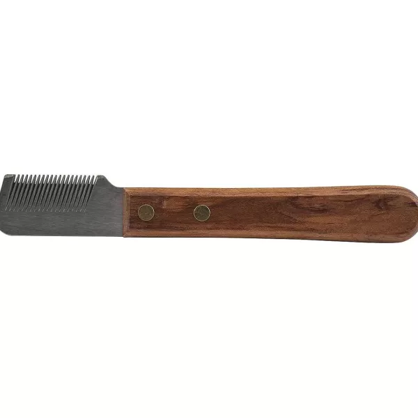 Cheap 21 Tooth Coarse Lefty Coat Stripper Knife - Rosewood Handle Grooming Tools