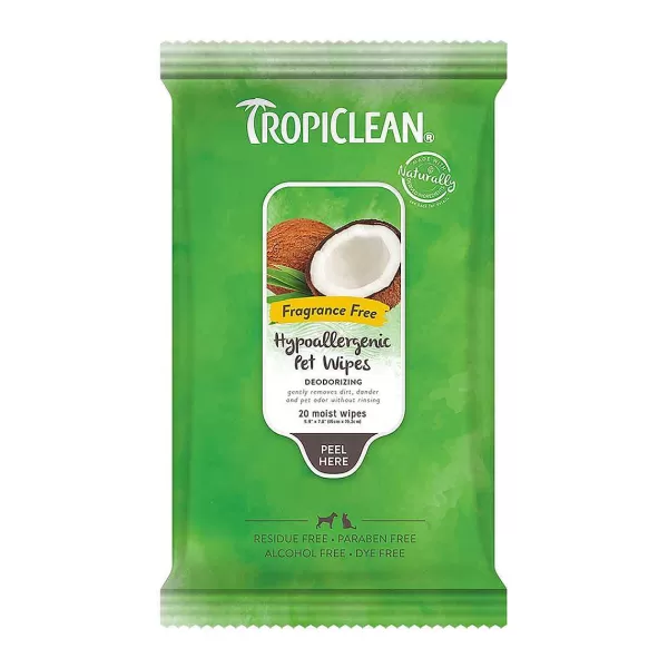 Store Tropiclean Hypoallergenic Cleaning Pet Wipes 20 Count House Training & Cleaning