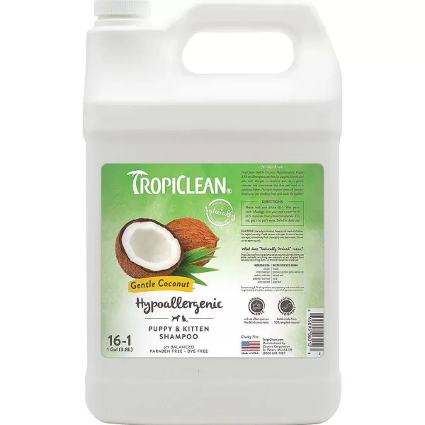 Hot Tropiclean Hypo-Allergenic Gentle Coconut Puppy Shampoo 16:1 Shampoo