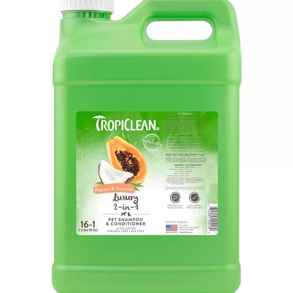 Outlet Tropiclean 2-In-1 Papaya & Coconut Shampoo & Conditioner Shampoo