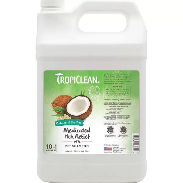 New Tropiclean Oatmeal & Tea Tree Medicated Shampoo 5:1 Shampoo