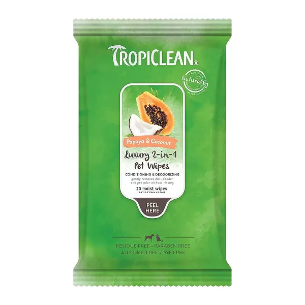 Cheap Tropiclean Papaya & Coconut Luxury 2-In-1 Pet Wipes House Training & Cleaning